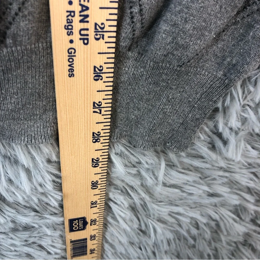 Geoffrey Beene Sweater XL Cashmere Cotton Gray Diamond Crew Neck Long Sleeve